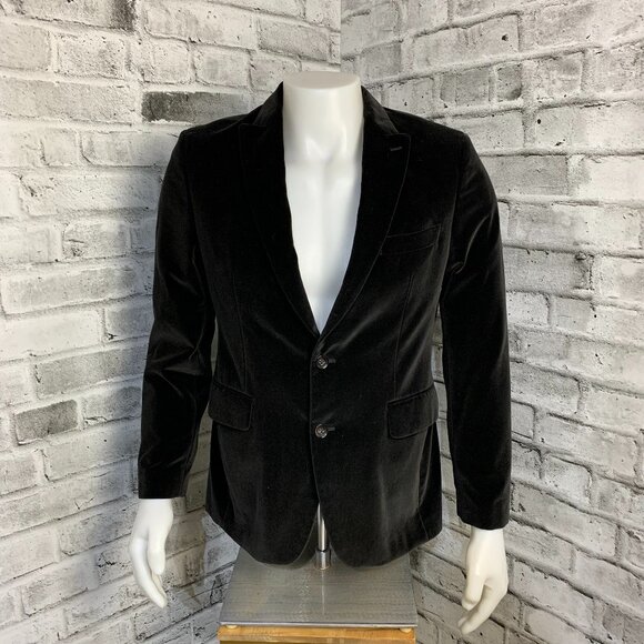 Banana Republic Other - Banana Republic Velvet Blazer Sport Coat Mens 40S Black Tailored Fit Two Button